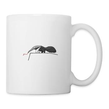 lustiger Ameisenbär auf Ameisenjagd cool Geschenk - Tasse - Weiß - Rechts