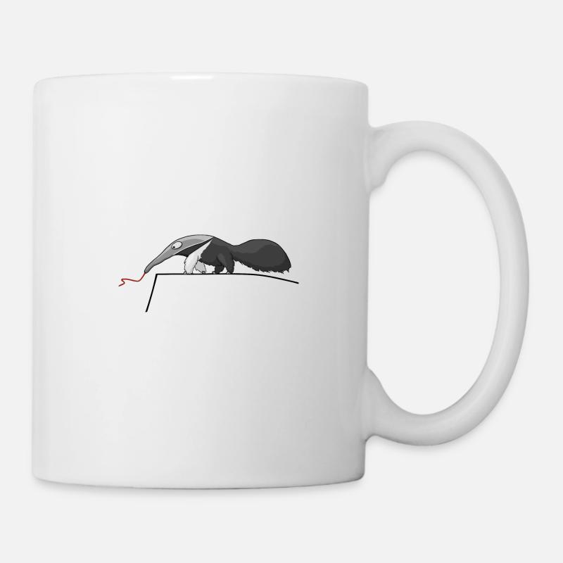 lustiger Ameisenbär auf Ameisenjagd cool Geschenk - Tasse - Weiß