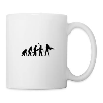 Evolution Superheldin Heldin Power Girl Geschenk - Tasse - Weiß - Rechts