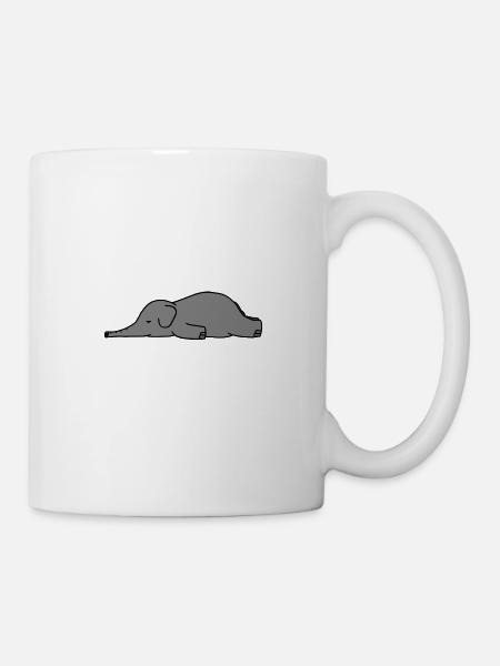 Elefant Schlafen - Tasse - Weiß