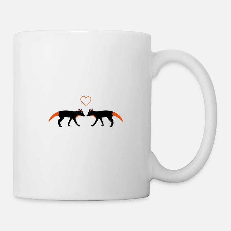 fuechse in love - Tasse - Weiß