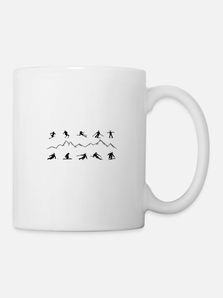 Wintersport - Skifahrer Berge - Tasse - Weiß