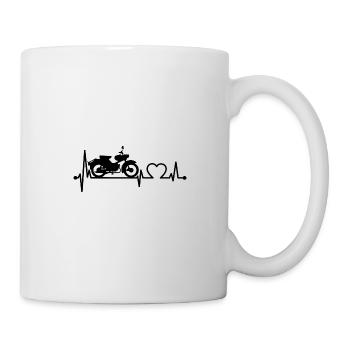 Simson Spatz Herzschlag -schwarz- - Tasse - Weiß - Rechts