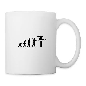 Evolution Parkour Parkourläufer Geschenk Hindernis - Tasse - Weiß - Rechts