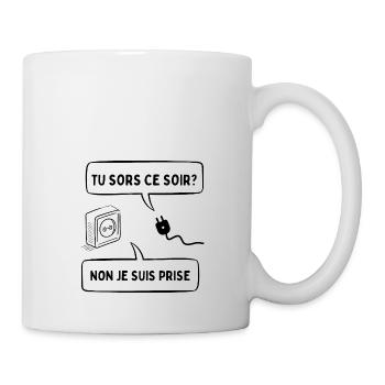 tu sors ce soir - Mug blanc - blanc - Droite