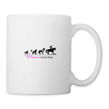 Pferde Reiter Evolution - Reitsport Pferdefan - Tasse - Weiß - Rechts