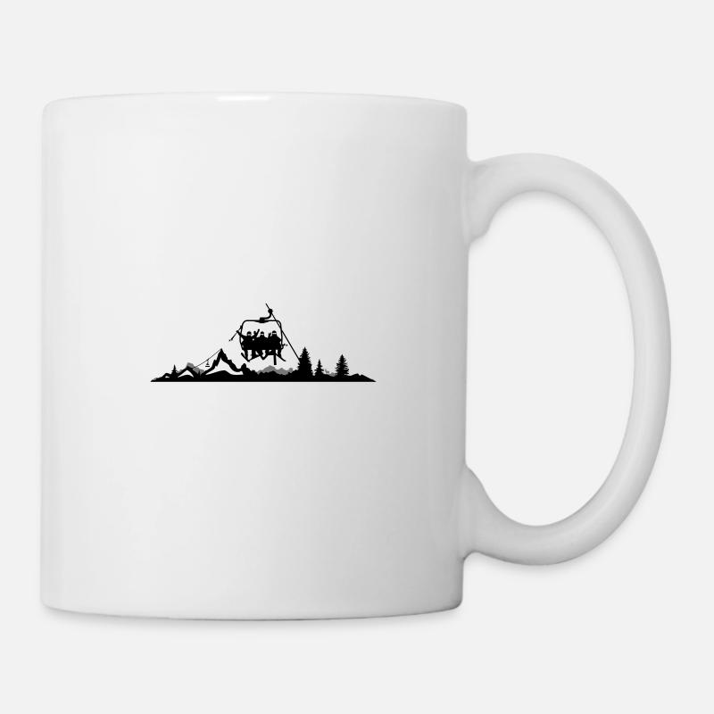 Winter - Skigebiet Sessellift - Tasse - Weiß