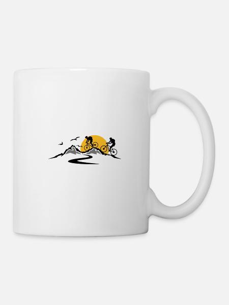 Mountainbike MTB Berge Sonne - Tasse - Weiß