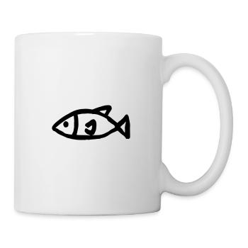 Fisch Skizze Zeichnung - Tasse - Weiß - Rechts