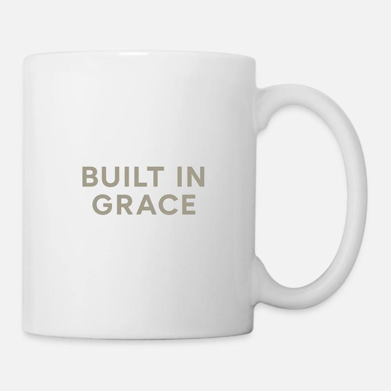 Built in Grace Typography - Tasse - Weiß