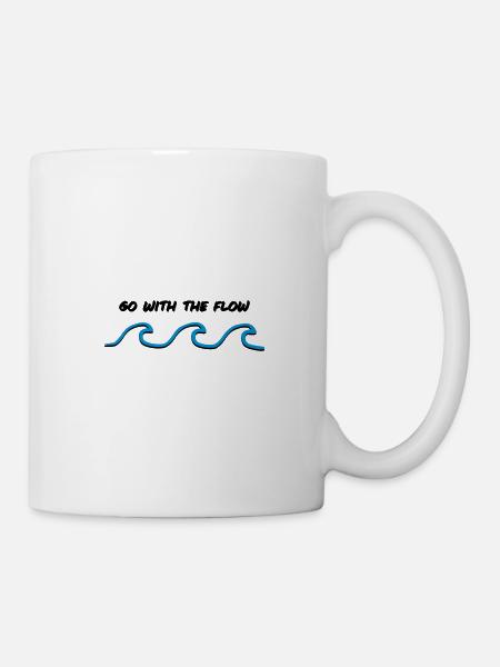 go with the flow - Tasse - Weiß