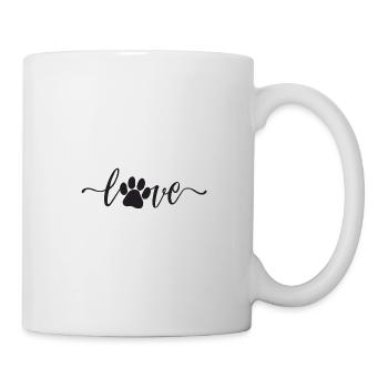 Love with Pawprint Pfotenabdruck - Tasse - Weiß - Rechts