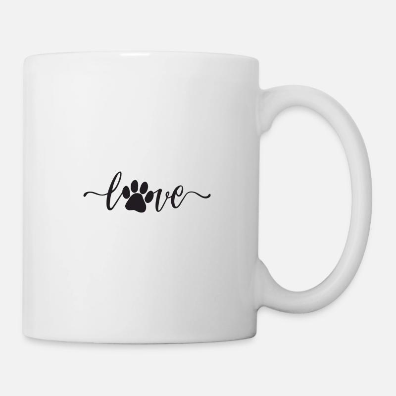 Love with Pawprint paw print - Mug - white