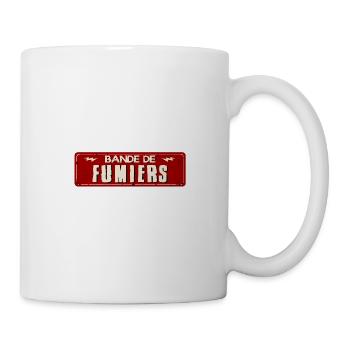 bande fumiers insulte humour panneau plaque 405 w - Mug blanc - blanc - Droite