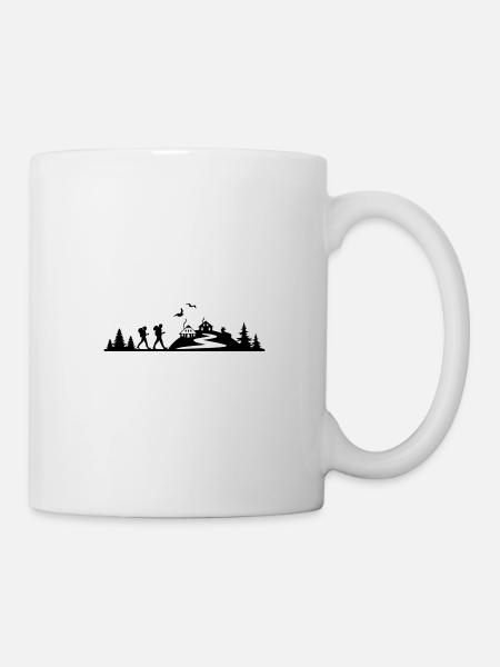 RANDONNEURS MONTAGNE Cabanes forêt - Mug blanc - blanc