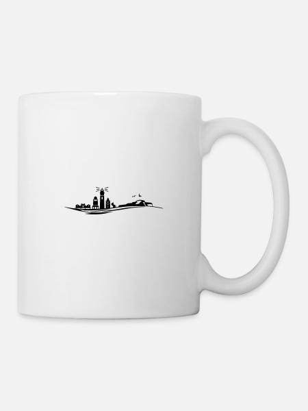 RÜGEN INSEL OSTEE Leuchtturm Wahrzeichen - Tasse - Weiß
