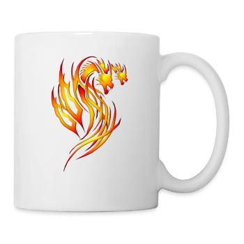 Roter Feuer-Drache_x2 - Tasse - Weiß - Rechts