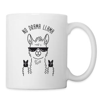 No Drama Llama, Geeky Lama avec des lunettes de soleil - Mug blanc - blanc - Droite