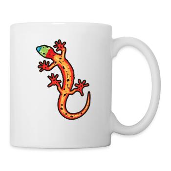 gecko bunt - Tasse - Weiß - Rechts