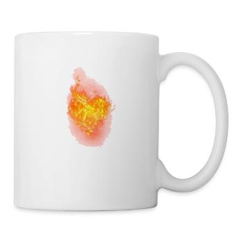 Burning Heart Fire Flame Gift Idea - Mug - white - Right