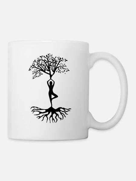 Yoga Tree Nature Harmony Environment Life Earth - Mug - white