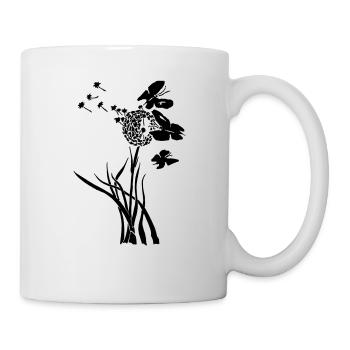 Pissenlit , été, printemps , papillon - Mug blanc - blanc - Droite