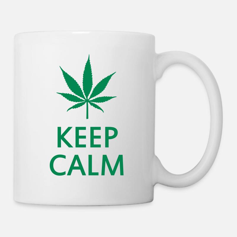 keep calm and smoke cannabis weed pot - Mug - white