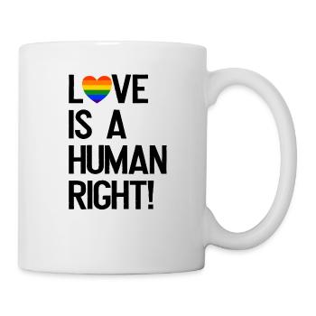 L'amour est un droit humain LGBT gay pride rainbow - Mug blanc - blanc - Droite