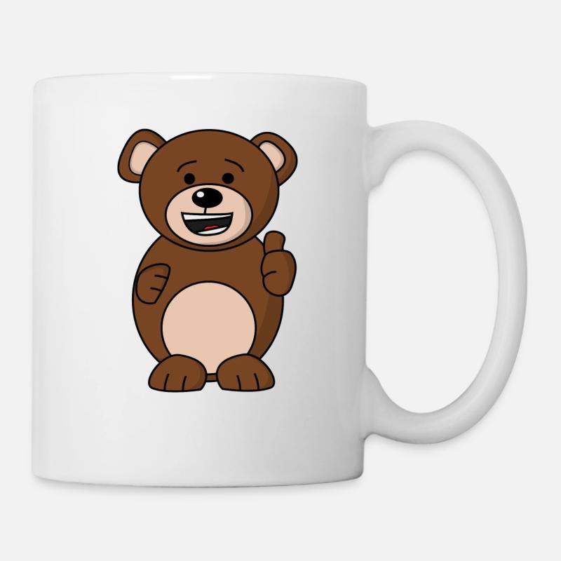 Bruno Ours Heureux - Orange - Mug blanc - blanc