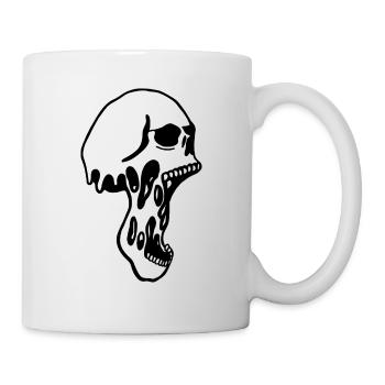 Totenkopf Schleim Schrei Schädel - Tasse - Weiß - Rechts