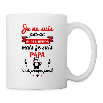 Pas super héros papa,cadeau père,fête des pères - Mug blanc - blanc - Droite