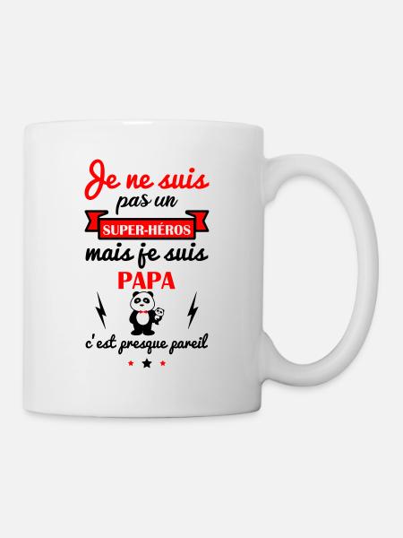 Pas super héros papa,cadeau père,fête des pères - Mug blanc - blanc
