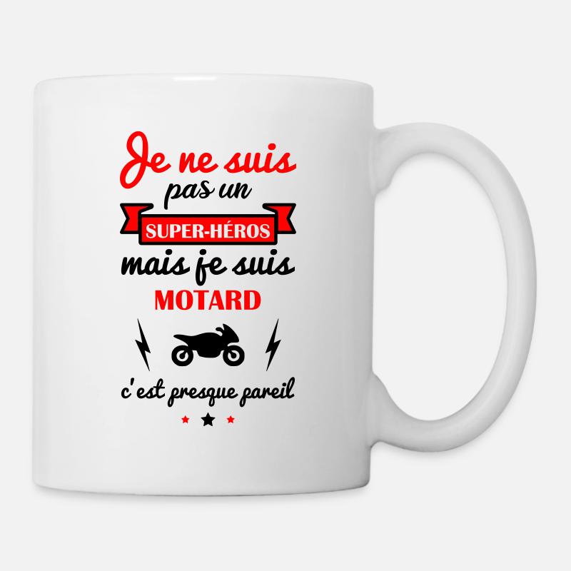 Pas super héros Moto,cadeau motard,humour - Mug blanc - blanc