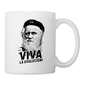 VIVA la evolucion Darwin Biologie - Tasse - Weiß - Rechts