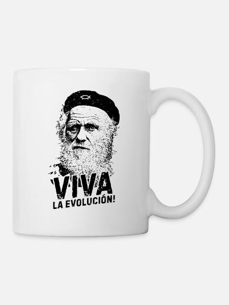 VIVA la evolucion Darwin Biologie - Mug blanc - blanc