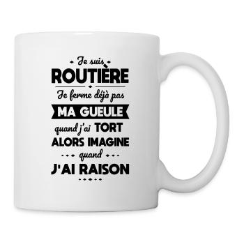 Je suis routière - Je ferme pas ma gueule - Mug blanc - blanc - Droite