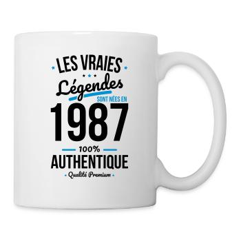 Anniversaire 35 ans - Légendes sont nées en 1987 - Mug blanc - blanc - Droite