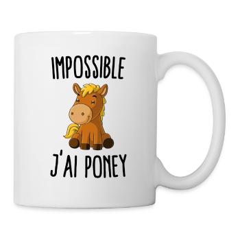 Impossible j'ai poney - Mug blanc - blanc - Droite