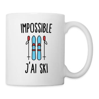 Impossible j'ai ski - Mug blanc - blanc - Droite