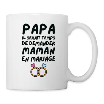 Papa demande en mariage maman - Mug blanc - blanc - Droite