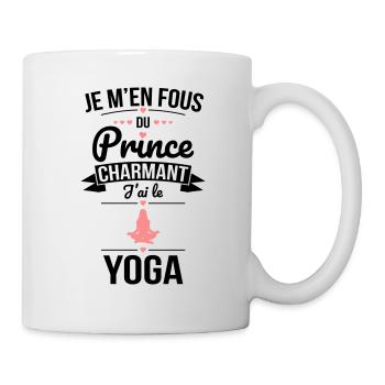 Je m'en fous du prince charmant - J'ai le yoga - Mug blanc - blanc - Droite