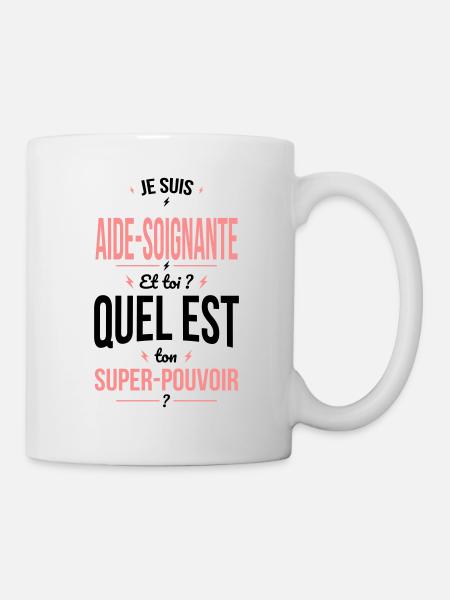 Aide soignante - Super pouvoir - Mug blanc - blanc