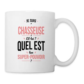 Je suis chasseuse - Super-pouvoir cadeau chasse - Mug blanc - blanc - Droite