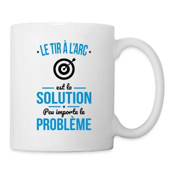 Tir à l'arc est solution peu importe le problème - Mug blanc - blanc - Droite