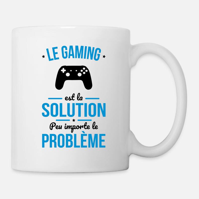 Le gaming est la solution peu importe le problème - Mug blanc - blanc