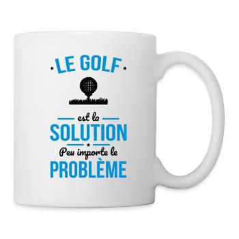 Le golf est la solution peu importe le problème - Mug blanc - blanc - Droite