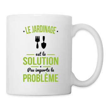Jardinage est la solution peu importe le problème - Mug blanc - blanc - Droite