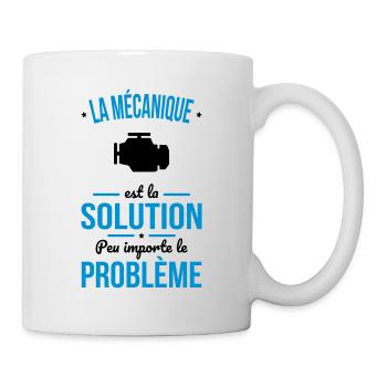 Mécanique est la solution peu importe le problème - Mug blanc - blanc - Droite