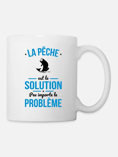 La pêche est la solution peu importe le problème - Mug blanc - blanc