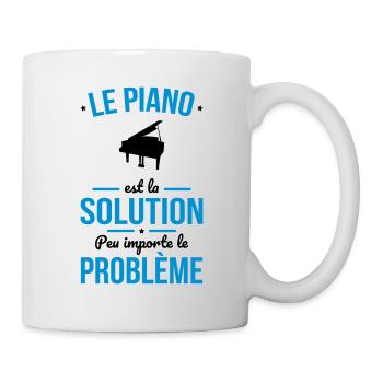 Le piano est la solution peu importe le problème - Mug blanc - blanc - Droite